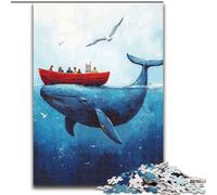 Jigsaws 1000 Pieces for Adults Blue Whale at Sea Jigsaw Puzzles for Adults 1000 Piece Challenging Brain Teaser for Teenagers, Family Fun, DIY Home Decor Gift (Size 50x75cm)