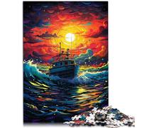 Jigsaws 1000 Pieces for Adults boat on the sea learning educational toys 26x38cm Enhance love between couples for 14 year olds