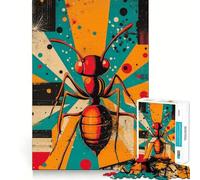 Jigsaws 1000 Pieces for Adults Bold Geometric Ant Print Sharp Joint Play, Problem Solve Toy, Calm Fun Time, Christmas Art Display (38x52cm)