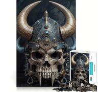 Jigsaws 1000 Pieces for Adults Bold Nordic Warrior Skull Sharp Joint Play, Problem Solve Toy, Calm Fun Time, Christmas Art Display (50x75cm)