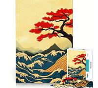 Jigsaws 1000 Pieces for Adults Bonsai Tree over The Waves Sharp Joint Play, Problem Solve Toy, Calm Fun Time, Christmas Art Display (38x52cm)