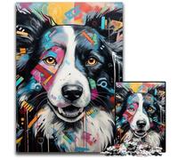 Jigsaws 1000 Pieces for Adults Border Collie Puzzles for Adults Fun at Home Activities, Birthday Present, Travel Gifts 50x75CM/19.68x29.52inch