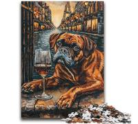 Jigsaws 1000 Pieces for Adults Boxer Dog Drinking Challenging To Complete But Fun And Humorous Unique Birthday And Gifts 26X38CM
