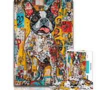 Jigsaws 1000 Pieces for Adults Boxer Dog Puzzles,Toys Educational Games Stress Relieving Unique Birthday And Gifts 38x26cm