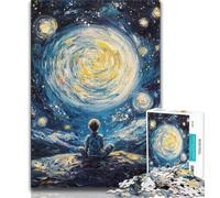 Jigsaws 1000 Pieces for Adults Boy Under The Stars Adult Puzzles,Fun Games Every Piece Is Unique - Challenging Family Fun Game (size 75x50cm)