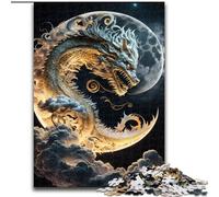 Jigsaws 1000 Pieces for Adults Brave Dragon Made of Wood, Interactive Family Game, Suitable for Ages 14+ 50x75cm for Family Interactive Game