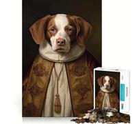 Jigsaws 1000 Pieces for Adults Brittany Spaniel The Pope Clean Fit Decor Brain Exercise Toy Cozy Time Play Birthday Fun Play (50x75cm)