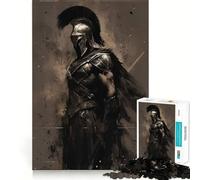 Jigsaws 1000 Pieces for Adults Brown Soldier Spartan Exact Cut Art Cognitive Teaser Toy Relax Time Game Christmas Art Gift (38x52cm)