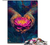 Jigsaws 1000 Pieces for Adults Buddha Holding Flower Made of Wood, Perfect Christmas & New Year Gift, 50x75cm Engaging Family Game Night Activity