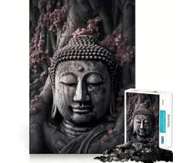 Jigsaws 1000 Pieces for Adults Buddha Smiling Trees Flawless Fit Art Mind Game Gift Slow Game Play Christmas Wall Art (50x75cm)