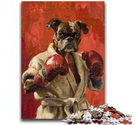 Jigsaws 1000 Pieces for Adults Bulldog Boxing for Ages 14 And over Fun Games Fun Activities at Home, Birthday Gifts, Travel Gifts 50x75cm
