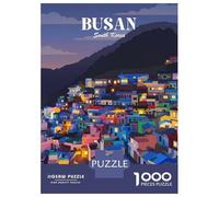Jigsaws 1000 Pieces for Adults Busan South Korea Jigsaws for Adults Hands-on Game Difficult Challenge Challenging Game Gifts 52x38cm/1000pcs