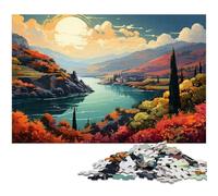 Jigsaws 1000 Pieces for Adults by Color Illustration of Douro Valley Puzzle for Adults Paper Puzzle Educational Game 1000 PCS(38x26cm)