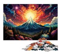 Jigsaws 1000 Pieces for Adults by Colorful Psychedelia of Cosmic Volcanoes Puzzle for Adults Wood Puzzle Educational Game 1000pcs(75x50cm)