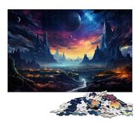 Jigsaws 1000 Pieces for Adults by Fantasy Colorful Night Scene Puzzle for Adults Wood Puzzle Educational Game 1000 PCS(75x50cm)