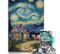 Jigsaws 1000 Pieces for Adults Cabin Under The Night Sky,Help The Brain Exercise Addictive Toys to Cultivate Patience Perfect Decoration (38x26cm)