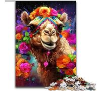 Jigsaws 1000 Pieces for Adults Camel Wearing Flowers Challenging Puzzles size50x75cm Gift for Men And Women, Daily & Special Occasion