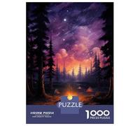 Jigsaws 1000 Pieces for Adults Campfire Night Sky Jigsaw for Adults Relaxing Games Presents for Women Fun at Home Activities, 38x26cm/1000pcs