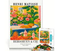 Jigsaws 1000 Pieces for Adults Capybara in Bathtub Henri Matisse Style Flawless Fit Art Mind Game Gift Slow Game Play Christmas Wall Art (38x26cm)