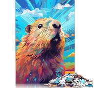 Jigsaws 1000 Pieces for Adults Capybara Jigsaw Puzzle for Adults Cardboard Puzzles Educational Game Challenge Toy 38x26cm