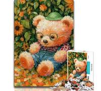Jigsaws 1000 Pieces for Adults Cartoon Teddy Bear,Educational Games Home Decoration Educational Game for Birthday,Chrismas (75x50cm)