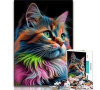Jigsaws 1000 Pieces for Adults Cat Pop Art Animal Face Adult Puzzles,Challenging Game Gifts for Is Ideal As A Gift for The Whole Family 38x26cm