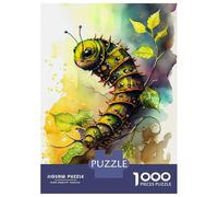 Jigsaws 1000 Pieces for Adults Caterpillar Watercolor Art Jigsaws for Adults Relax Games Presents for Women Unique Birthday And Xmas Gifts 38x26cm/1000pcs