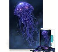 Jigsaws 1000 Pieces for Adults Celestial Jellyfish Digital Art Clean Fit Decor Brain Exercise Toy Cozy Time Play Birthday Fun Play (38x52cm)