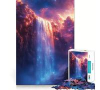 Jigsaws 1000 Pieces for Adults Celestial Space Waterfall Exact Cut Art Cognitive Teaser Toy Relax Time Game Christmas Art Gift (38x26cm)