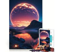 Jigsaws 1000 Pieces for Adults Celestial Twilight Over Serene Waters Clean Fit Decor Brain Exercise Toy Cozy Time Play Birthday Fun Play (50x75cm)