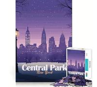 Jigsaws 1000 Pieces for Adults Central Park New York at Night Clean Fit Decor Brain Exercise Toy Cozy Time Play Birthday Fun Play (50x75cm)