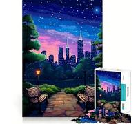 Jigsaws 1000 Pieces for Adults Central Park NYC Pixel Art Clean Fit Decor Brain Exercise Toy Cozy Time Play Birthday Fun Play (38x52cm)