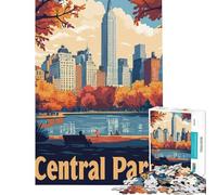 Jigsaws 1000 Pieces for Adults Central Park NYC Skyline Puzzle for Adults Brain Teaser Game Improve Memory Christmas Birthday Gifts (Size 38x52cm)