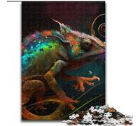 Jigsaws 1000 Pieces for Adults Chameleon Made of Wood, Relaxing Entertainment, Home Decor 50x75cm DIY Art Decor