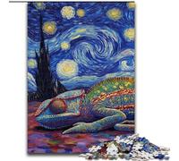 Jigsaws 1000 Pieces for Adults Chameleon Night Sky Made of Wood, Perfect DIY Art Decor Or Birthday Gift 50x75cm Adult & Family Activity, DIY Home Decor Gift