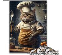 Jigsaws 1000 Pieces for Adults Chef Cat Jigsaw Puzzles for Adults, 1000 Piece Develops Hand-Eye Coordination Skills, Perfect for Birthday Gifts (Size 26x38cm)