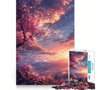 Jigsaws 1000 Pieces for Adults Cherry Blossom Fuji Sunset Clean Fit Decor Brain Exercise Toy Cozy Time Play Birthday Fun Play (38x26cm)