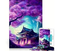 Jigsaws 1000 Pieces for Adults Cherry Blossom Night Clean Fit Decor Brain Exercise Toy Cozy Time Play Birthday Fun Play (50x75cm)
