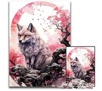 Jigsaws 1000 Pieces for Adults Cherry Blossom Wolf Animal Challenging Puzzles Perfect for Family Fun Party Games Birthday Party Favors 1000 PCS(38x26cm)