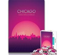 Jigsaws 1000 Pieces for Adults Chicago,Help The Brain Exercise Addictive Toys to Cultivate Patience Artists Collection,Fine Art (38x26cm)