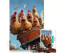 Jigsaws 1000 Pieces for Adults Chickens on Rollercoaster Clean Fit Decor Brain Exercise Toy Cozy Time Play Birthday Fun Play (50x75cm)