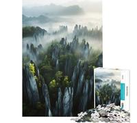 Jigsaws 1000 Pieces for Adults China Shilin Stone Forest Landscape Educational Games Learning Educational Toys Gifts For Birthdays A Work of Art (Size 38x52cm)