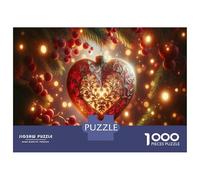Jigsaws 1000 Pieces for Adults Christmas Heart Decoration Jigsaws for Adults Hands-on Game Difficult Challenge Challenging Game Gifts 52x38cm/1000pcs