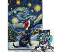 Jigsaws 1000 Pieces for Adults Christmas Labrador Adult Puzzles,Fun Games Every Piece Is Unique - Challenging Family Fun Game (size 75x50cm)