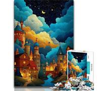 Jigsaws 1000 Pieces for Adults City Under The Night Sky,Help The Brain Exercise Addictive Toys to Cultivate Patience Perfect Decoration (38x26cm)