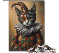 Jigsaws 1000 Pieces for Adults Clown Cat Educational Games Home Decoration for Is Ideal As A Gift for The Whole Family (size 50x75cm)