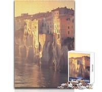 Jigsaws 1000 Pieces for Adults Coastal Town at Sunset Family Activities Brain Teaser Game Great Gifts And Toys (size 38x26cm)