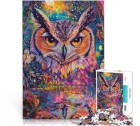 Jigsaws 1000 Pieces for Adults Color painting owl Familienspiel zum Stressabbau, schwierige Herausforderung Gutes Geschenk50x70cm