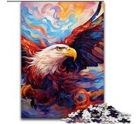 Jigsaws 1000 Pieces for Adults Colorful Art Eagle Made of Wood, Fun Present & Activity for Home 50x75cm Brain-Challenging DIY Decorative Game, Family Interactive Toy