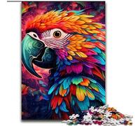 Jigsaws 1000 Pieces for Adults Colorful Art Parrot Made of Wood, Perfect DIY Art Decor Or Birthday Gift 50x75cm for Birthdays, Holidays, And Special Occasions